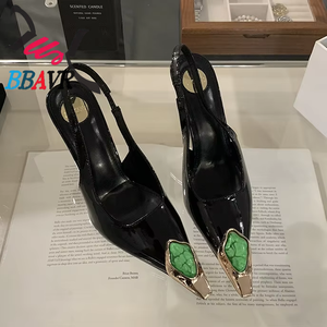 Zapatos de Tacón de Piel Sintética Negra Elegantes para Mujer, para Verano y Exteriores - Product Image 5