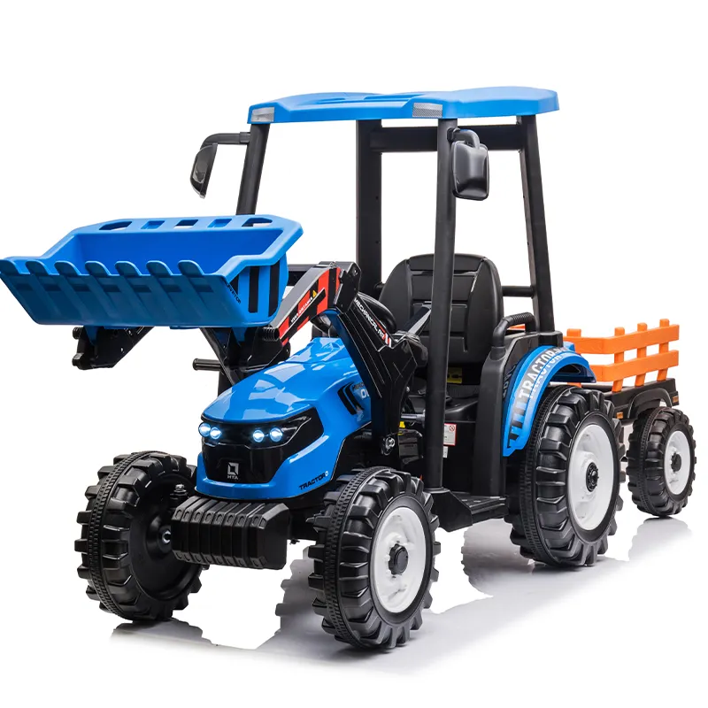 12 volt electric tractor for big kids 10 year olds with remote control children ride on excavator car