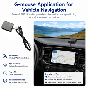 เครื่องรับสัญญาณ GNSS GPS ภายนอกแบบ G-Mouse พร้อมตัวเลือกอินเทอร์เฟซหลากหลายสำหรับอุปกรณ์ยานยนต์ ระบบนำทางในรถยนต์ กล้องติดรถยนต์ และ T-Box - Product Image 1