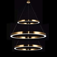 Lustre circulaire moderne à LED pour restaurant, hôtel, escalier, salon, suspension circulaire nordique