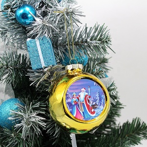Boule <span class=keywords><strong>de</strong></span> Noël en PET <span class=keywords><strong>à</strong></span> transfert thermique, personnalisable par sublimation, ornement <span class=keywords><strong>de</strong></span> Noël vierge pour cadeau photo DIY - Product Image 3