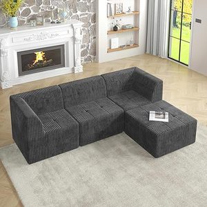 Hiện Đại Modular Sofa Đặt Vải To Sợi Chân Không Nén Sofa Giường Cho Phòng Khách - Product Image 3