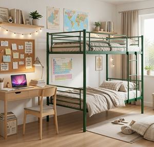 <span class=keywords><strong>Lit</strong></span> superposé en métal vert gain de place, double sur grand <span class=keywords><strong>lit</strong></span>, structure en acier, pour enfants et adultes, idéal pour dortoir - Product Image 6