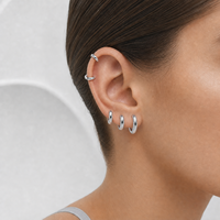 Muweike Boucles d'oreilles créoles minimalistes multi-tailles en argent sterling 925 vermeil pour femmes, bijoux fins