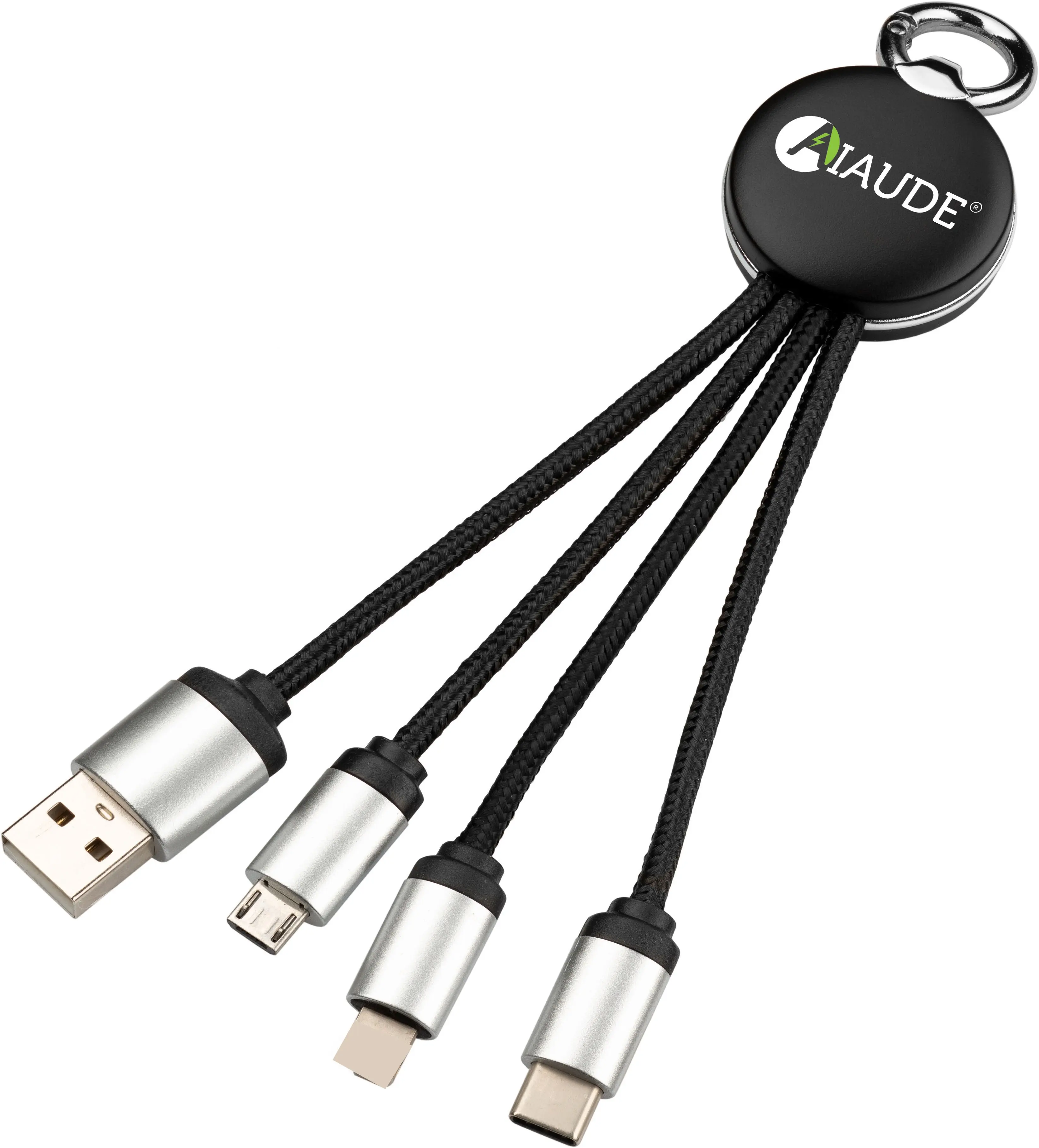 4 in 1 USB kablosu mikro USB tip C şarj LED Glow akan kablo hepsi bir arada kablo özel Logo