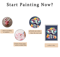Paint by Numbers Set for Adult Kid Multiple Sizes Hand Crafted Clear Outline Magnifier Included Edible Pigment