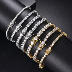 14K White Gold Diamond Tennis Bracelet Round Cut VVS Iced Out Fine Jewelry Unisex Anniversary <b>Gift</b> - Product Image 3