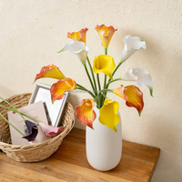 Groothandel Kunstmatige Calla Lelies voor Bloemdecoratie Evenementen, Real Touch PU Zachte Aanraking Lange Steel Calla Lelies voor Bruiloften en Feesten