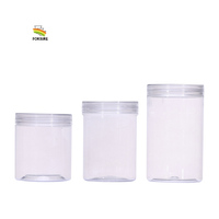 Bocaux ronds en PET transparent de qualité alimentaire de 450 ml, 500 ml, 750 ml, 7 oz, 14 oz, 16 oz, 17 oz, 26 oz avec couvercles en plastique