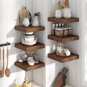 Estantes Flotantes Rústicos de <span class=keywords><strong>Madera</strong></span> <span class=keywords><strong>para</strong></span> Baño, Estantes de <span class=keywords><strong>Madera</strong></span> <span class=keywords><strong>para</strong></span> Montar en la Pared, Estante de <span class=keywords><strong>Madera</strong></span> Grueso de Estilo Industrial <span class=keywords><strong>para</strong></span> Cocina - Product Image 5