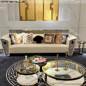 Foshan Factory Italian Fashion Brand Luxury Living Room Furniture Modern Divano Design Varsace White Leather <strong>Sofa</strong> - Product Image 1