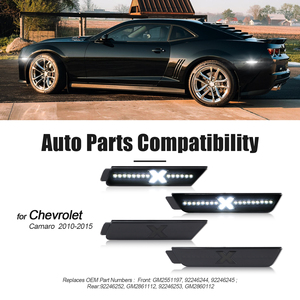 Juego de 4 Luces Laterales LED para Automóvil, Lentes Ahumadas, Delanteras y Traseras, para Chevrolet Camaro 2010-2015, Lámpara de Parachoques Blanca, 92246244 - Product Image 3