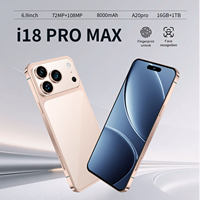 Ponsel 2026 18ProMax 100% Original Tidak Terkunci Versi Global LTE 5G Smartphone 1TB Layar OLED 6,9 inci 120Hz Android 15 108MP