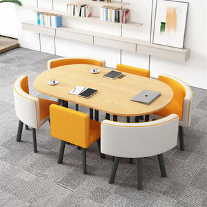 Empfangstheke Verhandlungsraum Besucherbereich Büro-Ruhebereich Esszimmer Küche Kombination aus Tisch und Stühlen - Product Image 5