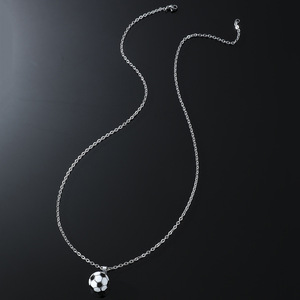 2026 Popular Design <b>Titanium</b> Steel Circular Football Pendant Necklace Hiphop Style Men's Necklaces Trendy Jewelry Wholesale - Product Image 1