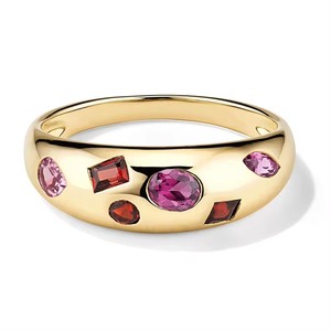 Gioielli personalizzati 925 argento sterling personalizzato prezzo all'ingrosso pietra preziosa moda arcobaleno cupola anelli chunky