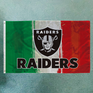 サッカーチーム旗3x5ftカスタムデザインレイダーバナー100% ポリエステルスポーツ旗在庫あり - Product Image 2