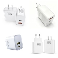 Adaptateur secteur USB-C 30W en gros, chargeur de voyage double port (prise US/EU) pour iPhone 17 16 15 Pro Max Samsung Galaxy S26 S25 S24