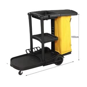 Chariot commercial de nettoyage de concierge en plastique polyvalent avec essoreuse et serpillière pour hôtel et restaurant - Product Image 4