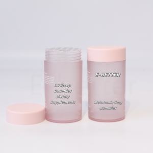 Üretici boş özel 300ml Frost mat pembe temizle takviyesi şişe için 3000mg 60 uyku Gummies Melatomin 5mg Gummies - Product Image 1
