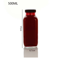 Transparante 16oz dispenserfles voor dranken, smoothies, koudgeperste kombucha, met schroefdeksels, glazen drinkflessen voor sap.