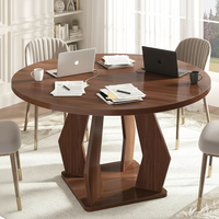 Meubles de maison personnalisés, table à manger ronde en noyer, plateau en MDF, table de cuisine pour 4 à 6 personnes, table à manger en bois pour appartement, villa