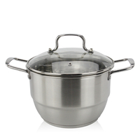 Set Panci Masak Happycooking High Stainless Steel Desain Populer, Panci Pemanas untuk Troli Dapur, Panci Cocina Terbuat dari Logam