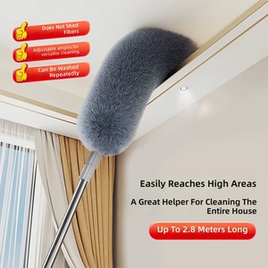 <span class=keywords><strong>Plumeau</strong></span> à plumes rétractable, lavable à l'eau, avec manche métallique, pour le nettoyage des poussières, des cendres, des plafonds, des toits et des toiles d'araignées - Product Image 2
