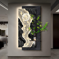 Supplier Pabrik Dekorasi Dinding LED 3D Besar dengan Tempat Vas Lampu Dekoratif Lukisan Mural untuk Ruang Tamu dan Kantor
