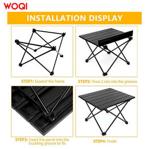 โต๊ะพับพกพา Woqi สำหรับใช้งานกลางแจ้ง โครงเหล็ก ดีไซน์มินิมอล มีขนาดเล็ก กลาง ใหญ่ เหมาะสำหรับตั้งแคมป์ สวน และชายหาด - Product Image 4