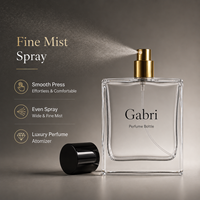 Flacon vaporisateur de parfum carré plat transparent vide de 50 ml, flacon de parfum personnalisé, flacon de parfum de luxe de 100 ml et emballage en boîte