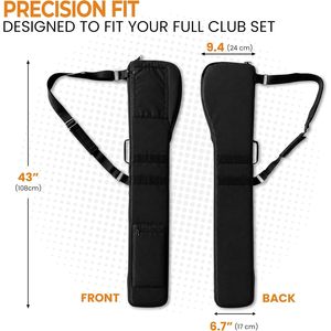 Bolsa de Golf Impact Sports, Negra, Ligera, Impermeable, de Poliéster, Unisex, con Correa de Hombro Arqueada y Bolsillo Interior con Cremallera - Product Image 2