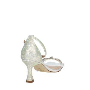 Menbur Sandalias de tacón para mujer 23825 Zapatos de boda con punta cuadrada y correa en el tobillo, color negro, con brillos - Product Image 3
