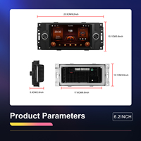 Podofo 6.2 ''Autoradio 2 + 64G sans fil Carplay/Android Auto GPS/WiFi/BT/FM/RDS pour JEEP/Dodge/Chrysler 300C Dropshipping