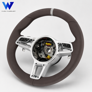 Volant en cuir marron de haute qualité, vente directe d'usine, adapté aux Porsche Macan Cayenne 718 911 Panamera, matériau en cuir - Product Image 5