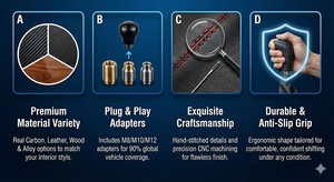 Poignée de levier de vitesse en cuir <span class=keywords><strong>DSG</strong></span> couleur mate pour VW Passat B7, poignées de levier de vitesse pour <span class=keywords><strong>Golf</strong></span> 6 7 <span class=keywords><strong>R</strong></span> GTI Passat B8 CC R20 Jetta MK6 GLI - Product Image 4