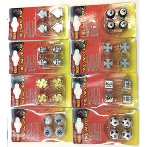 Juego de Tapas de Válvula de Neumático con Acabado Cromado, Instalación Atornillable, Colores Variados, Diseño Cruzado para Coche, Camión, Motocicleta - Product Image 1