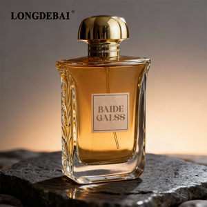 Nuevo Envase de Perfume de Vidrio de 100 ml, Botella de Perfume de Vidrio Cuadrada Plana de Lujo, Botella de Perfume de Vidrio Transparente con Caja de Empaque - Product Image 3