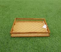 Plateau de rangement en bambou naturel de qualité supérieure, pliable avec poignées, écologique, multifonctionnel, pour la présentation de vaisselle et de boissons, facile à utiliser