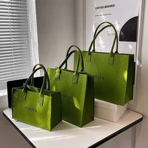 Sac Fourre-Tout de Courses en Feutre Coloré Écologique Grande Capacité, Personnalisé avec Logo et Motif Léopard, pour Vente en Gros - Product Image 4