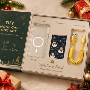 Ensemble cadeau de coques de téléphone de Noël IPC-34, support magnétique transparent avec panneau arrière Bonhomme de neige, support interchangeable en plastique tendance style DIY - Product Image 4