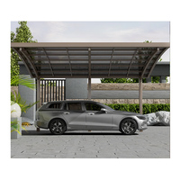 Moderne Luxe Pliable Double Extérieur En Alliage D'aluminium Polycarbonate Carport Garage Voiture Parking Hangar Étanche Jardin Nature