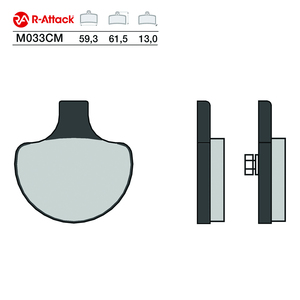 Pastillas de Freno de Cerámica de Carbono R-Attack M033CM Delanteras Homologadas R90 para Motocicleta - Product Image 1