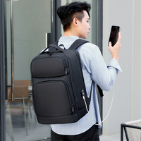 Sac à dos de voyage professionnel extensible et imperméable avec port de charge USB, grande capacité, sac pour ordinateur portable