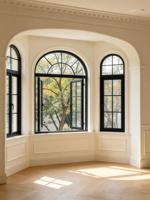 Fenêtre coulissante horizontale en alliage d'aluminium français avec moustiquaire pliante pour chambre à coucher et salon