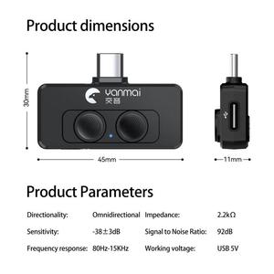 Microfono Mini Type-C R6 per Vlogging/Registrazione con AI + ANC <span class=keywords><strong>e</strong></span> Riduzione Intelligente del Rumore - Product Image 3