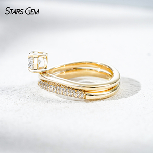 Anillo de Compromiso con Diamante Cultivado en Laboratorio de Corte Ovalado de 1 Quilate Starsgem, Conjunto de Anillos de Boda con Diamantes de Laboratorio, Certificado IGI - Product Image 3