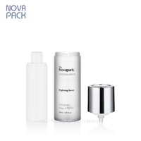 Flacon pompe airless de luxe à mécanisme rotatif 30ml 50ml 15ml, flacon pompe airless pour sérum, flacon crème/lotion givré blanc avec pompe argentée