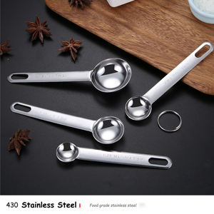 Gıda sınıfı paslanmaz çelik 0.62ml 1.25ml 2.5ml 5ml 7.5ml 15ml ölçüm kuru ve sıvı maddeler ölçüm kaşığı takımı - Product Image 2