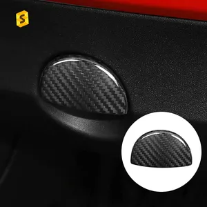 Shasha Carbon Fiber Real Copilot Storage Box Cover Car Interior Accessories Decoration For Fiat 500 Abarth 20112015 2022 2023